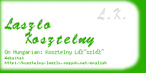 laszlo kosztelny business card